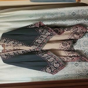 Paisley Border Ruana Reversible NWT